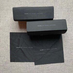NEW Black Marc by Marc Jacobs Eyeglass Cases with Cleaning Cloths, 2 Pack